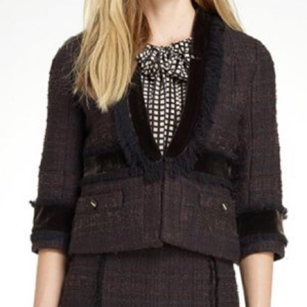 Tory burch Imera Tweed & Velvet Jacket
